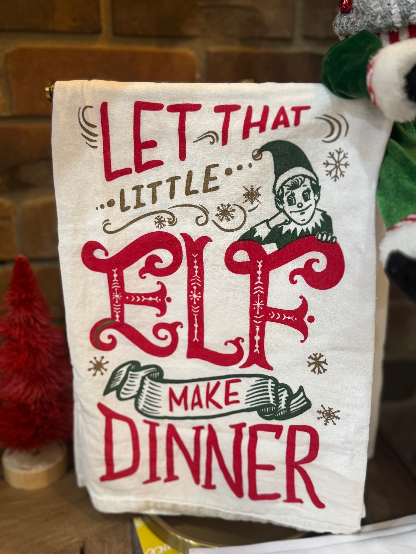 Let That Little Elf Tea Towel