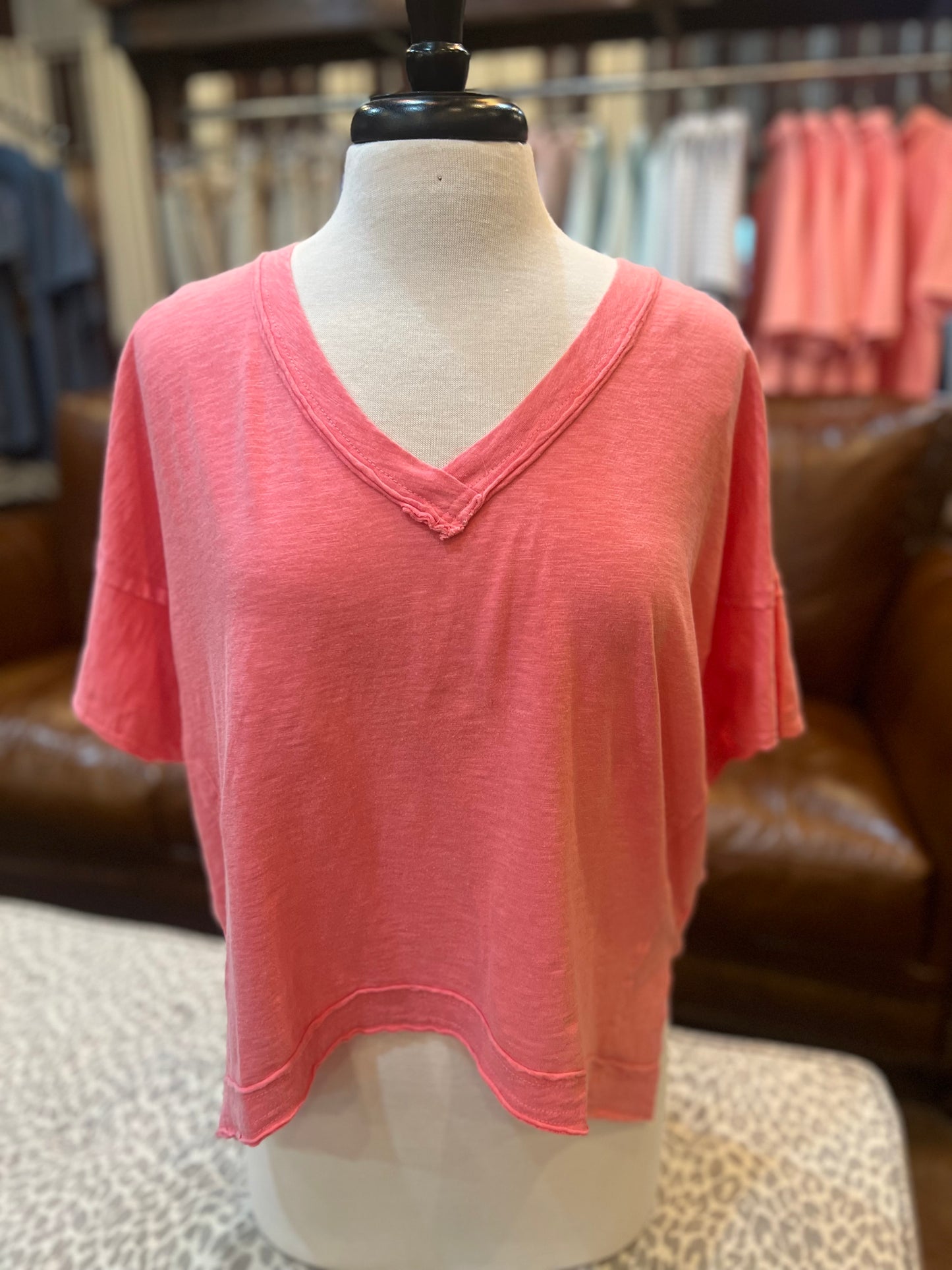 V Neck Boxy Tee
