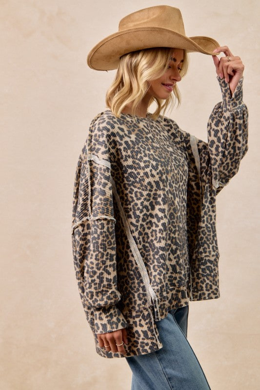 Oversized Waffle Sweatshirt