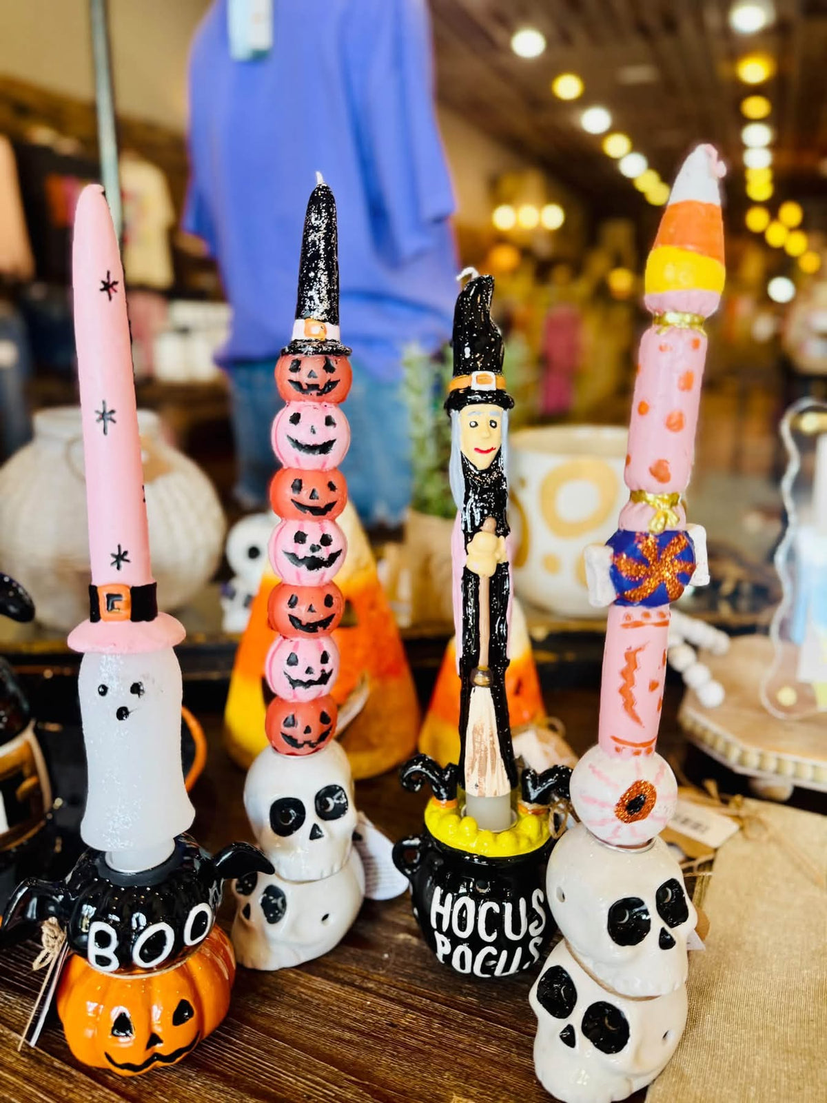 Glitter Halloween Taper Candles