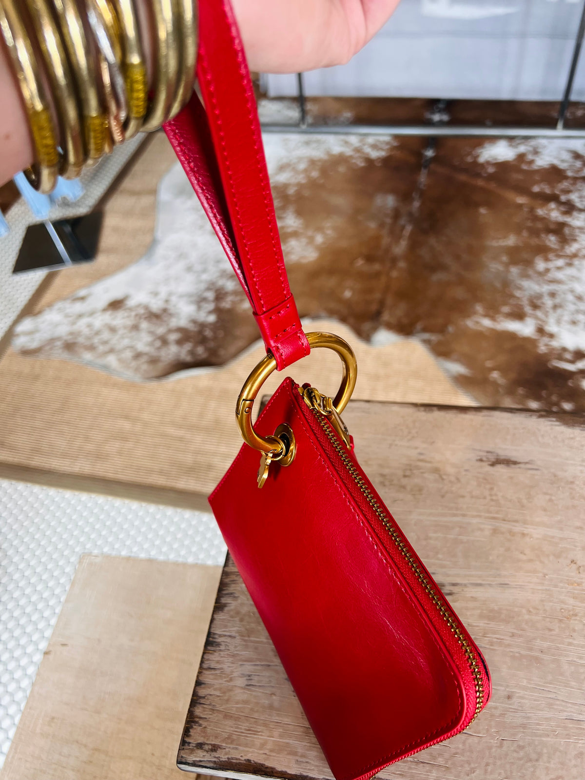 Jett Credit Card Wristlet- True Red