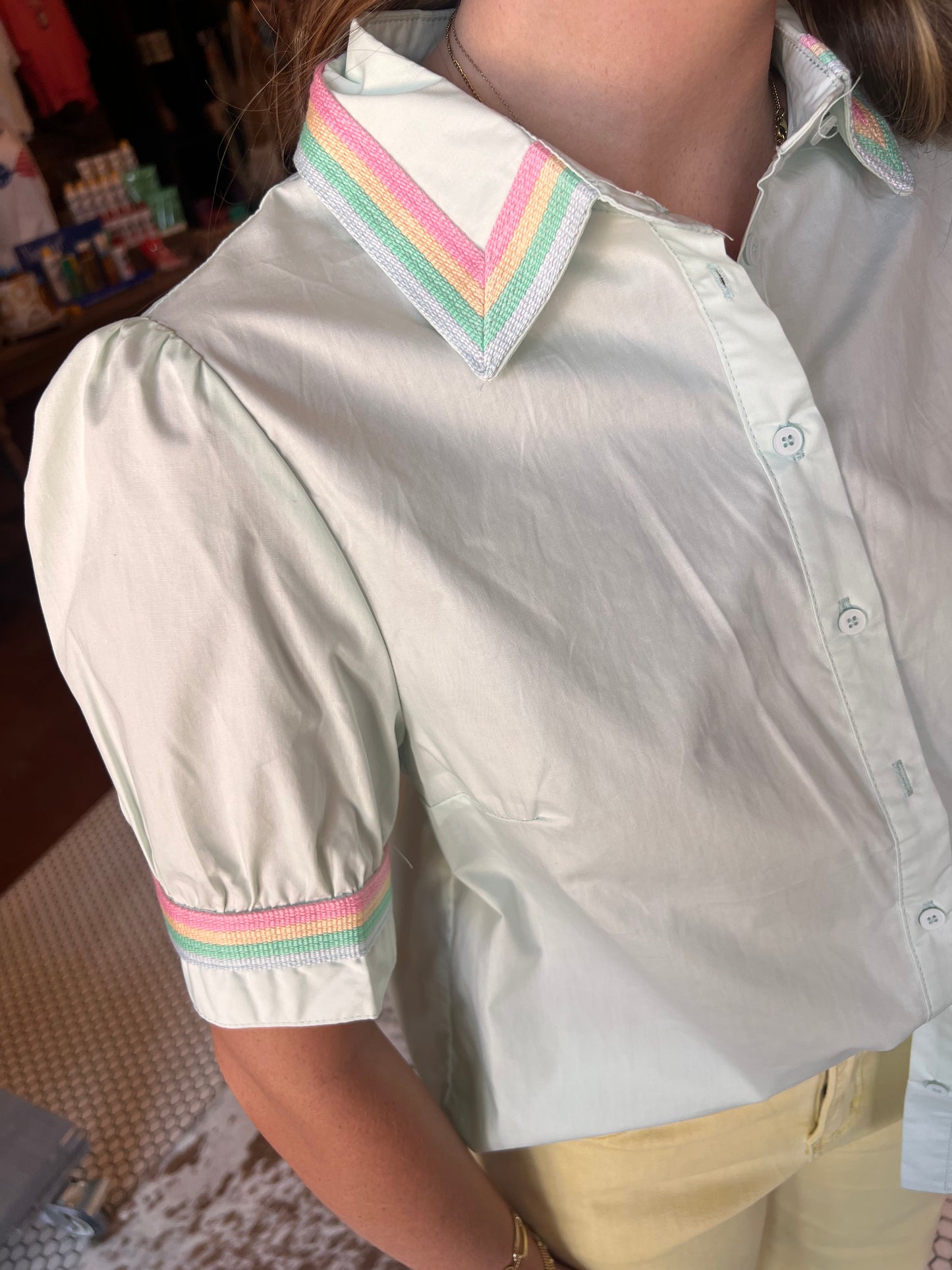 Mint Gelato Button Down