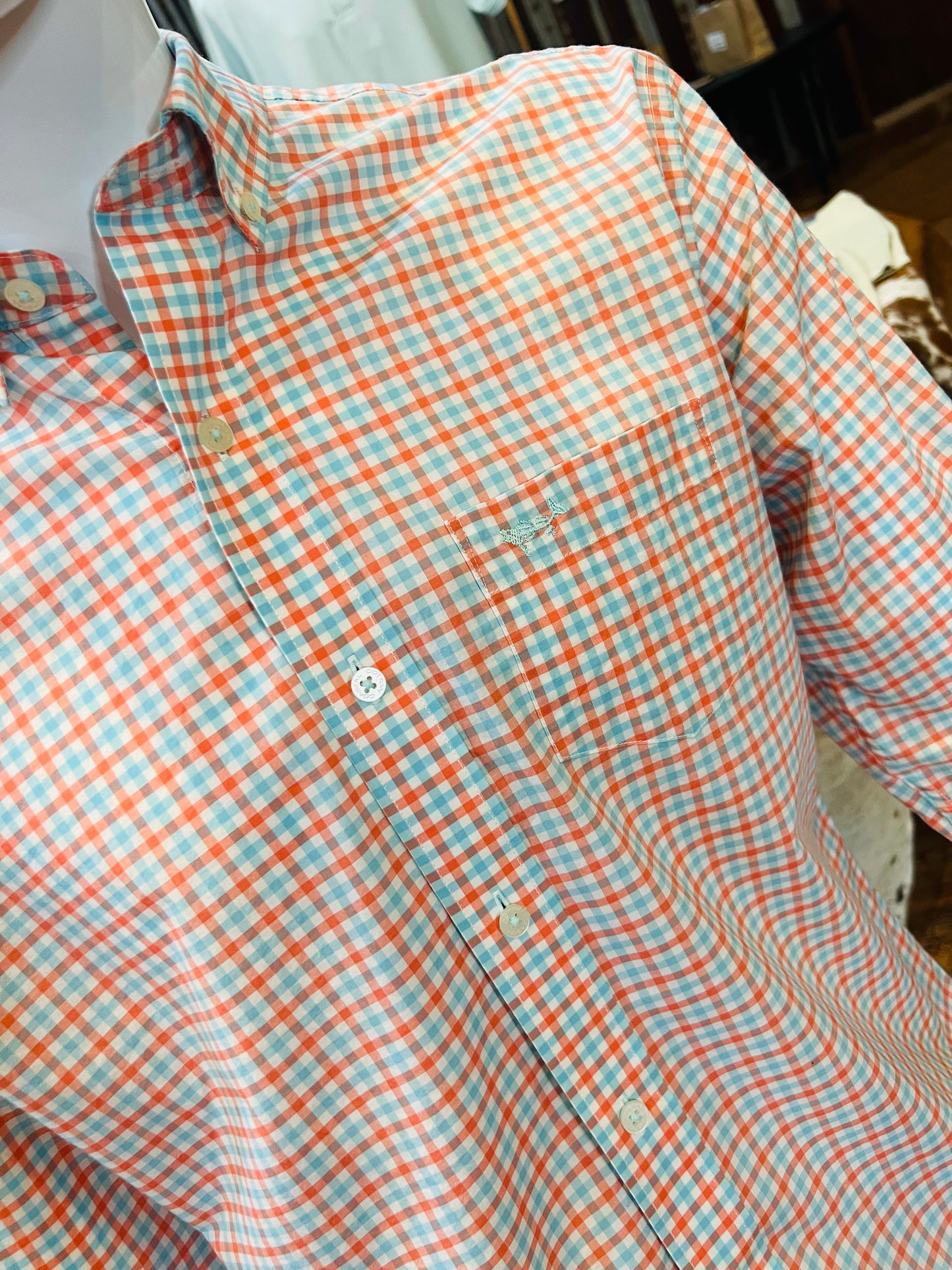 Gingham Long Sleeve Sport Shirt