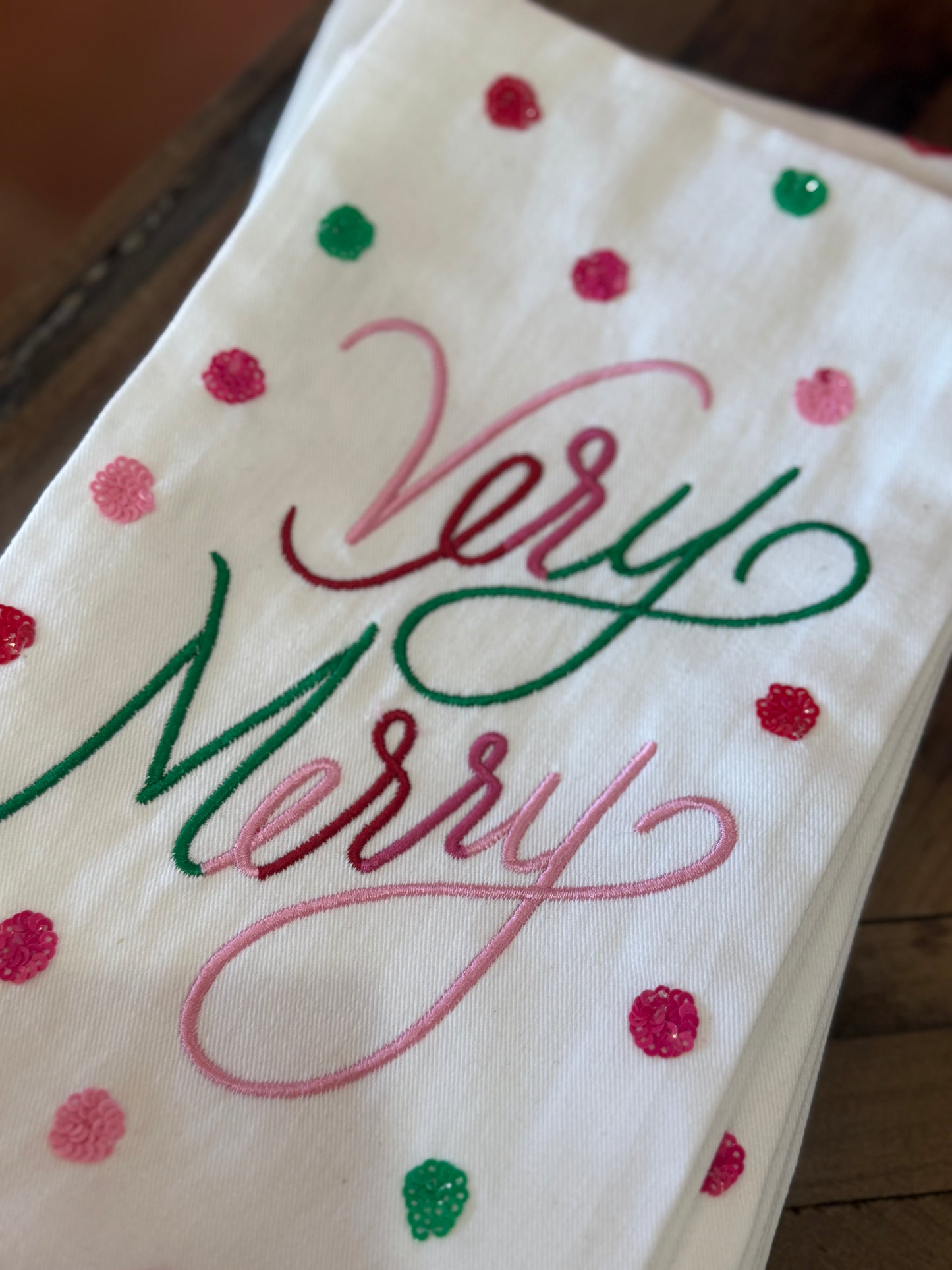 Mary Square Sequin Tea Towels