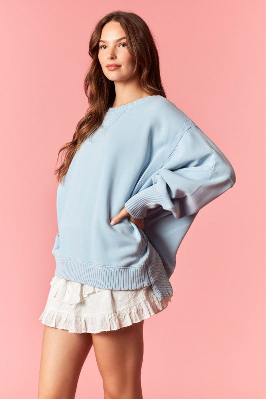 Mineral Washed Hi Lo Sweatshirt