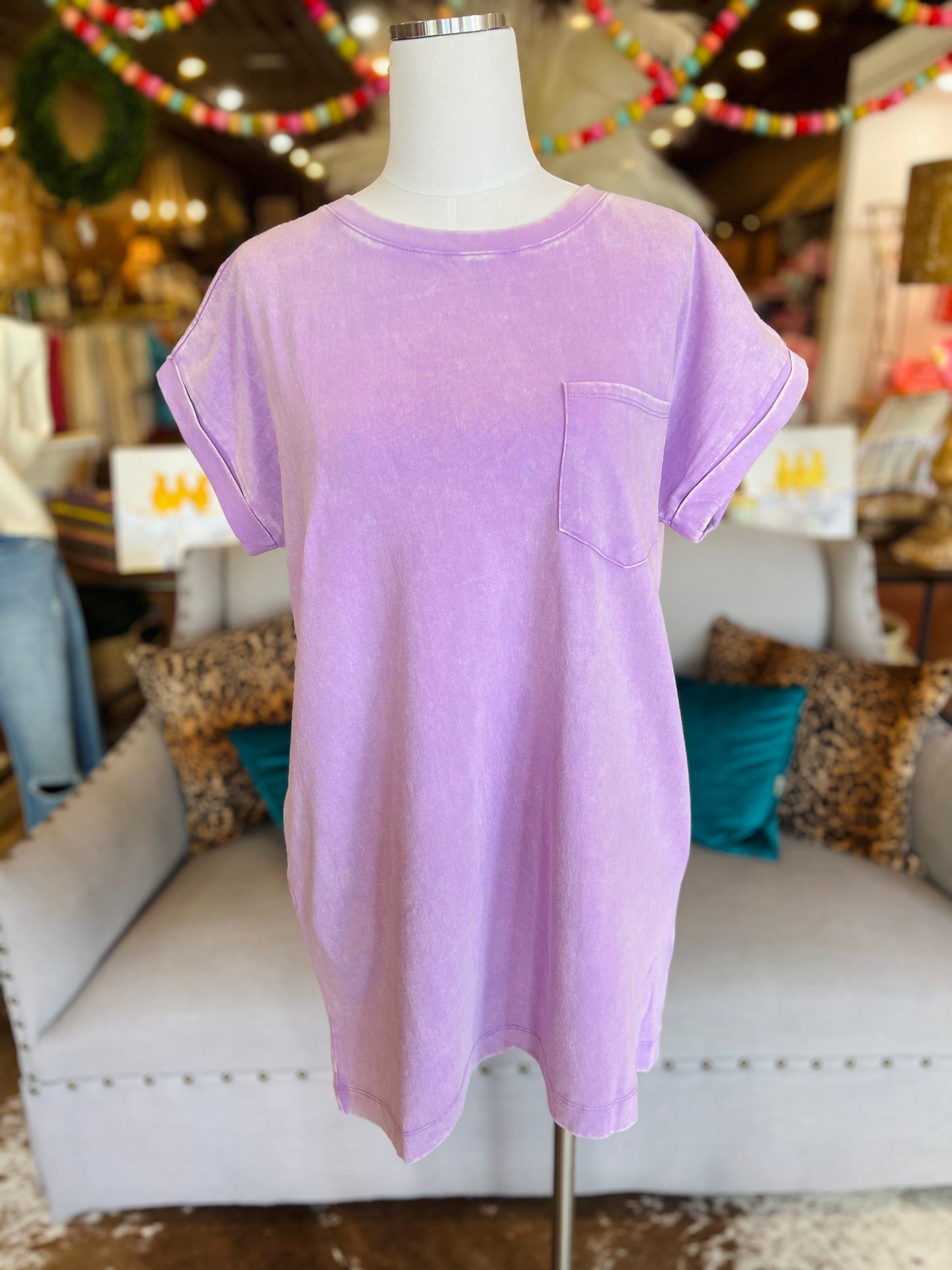Washed Cotton T-Shirt Dress