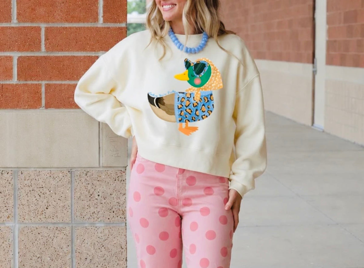 Darling You're Ducky Cropped Sweatshirt