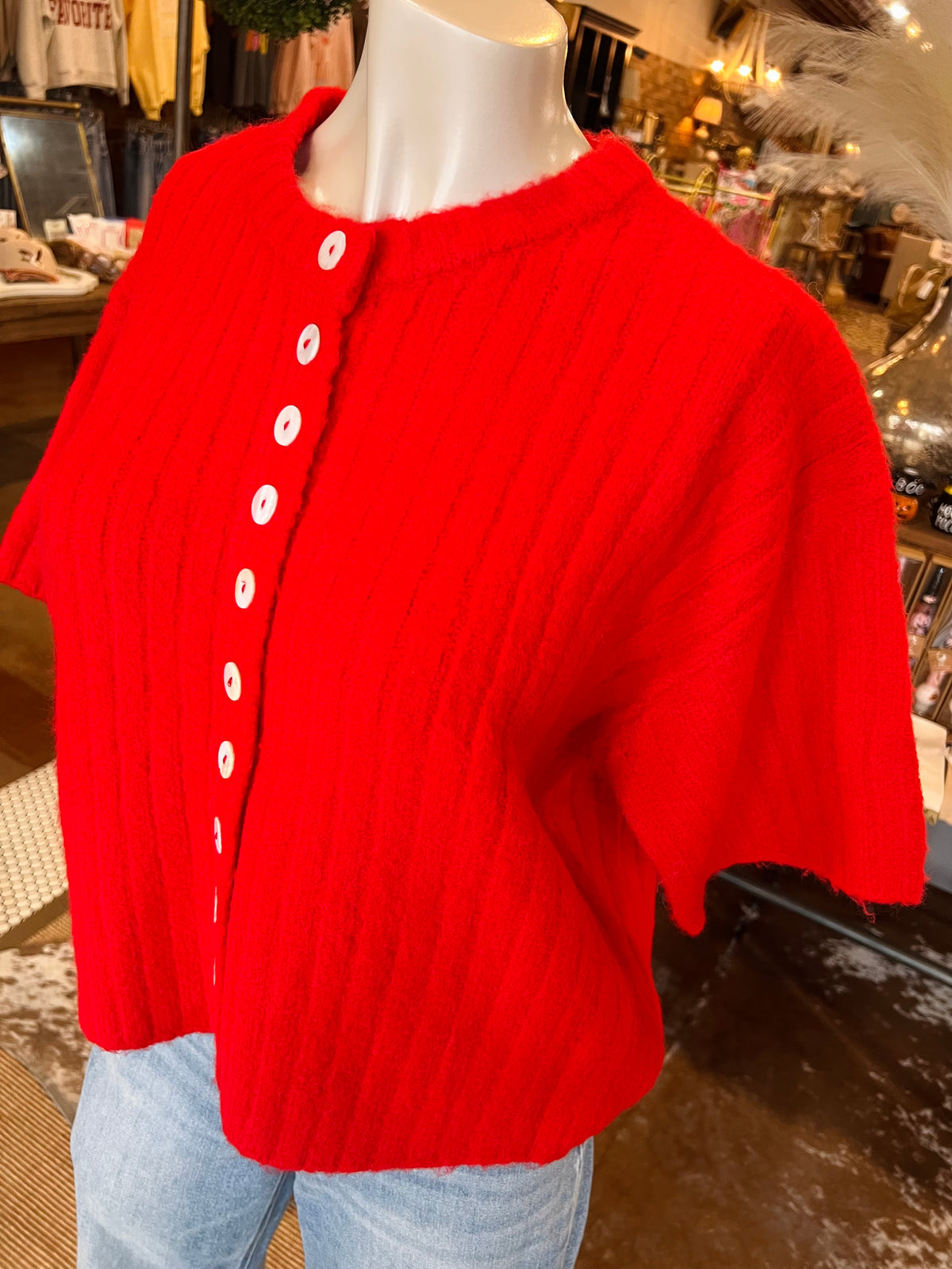 Poppy Red Cardigan