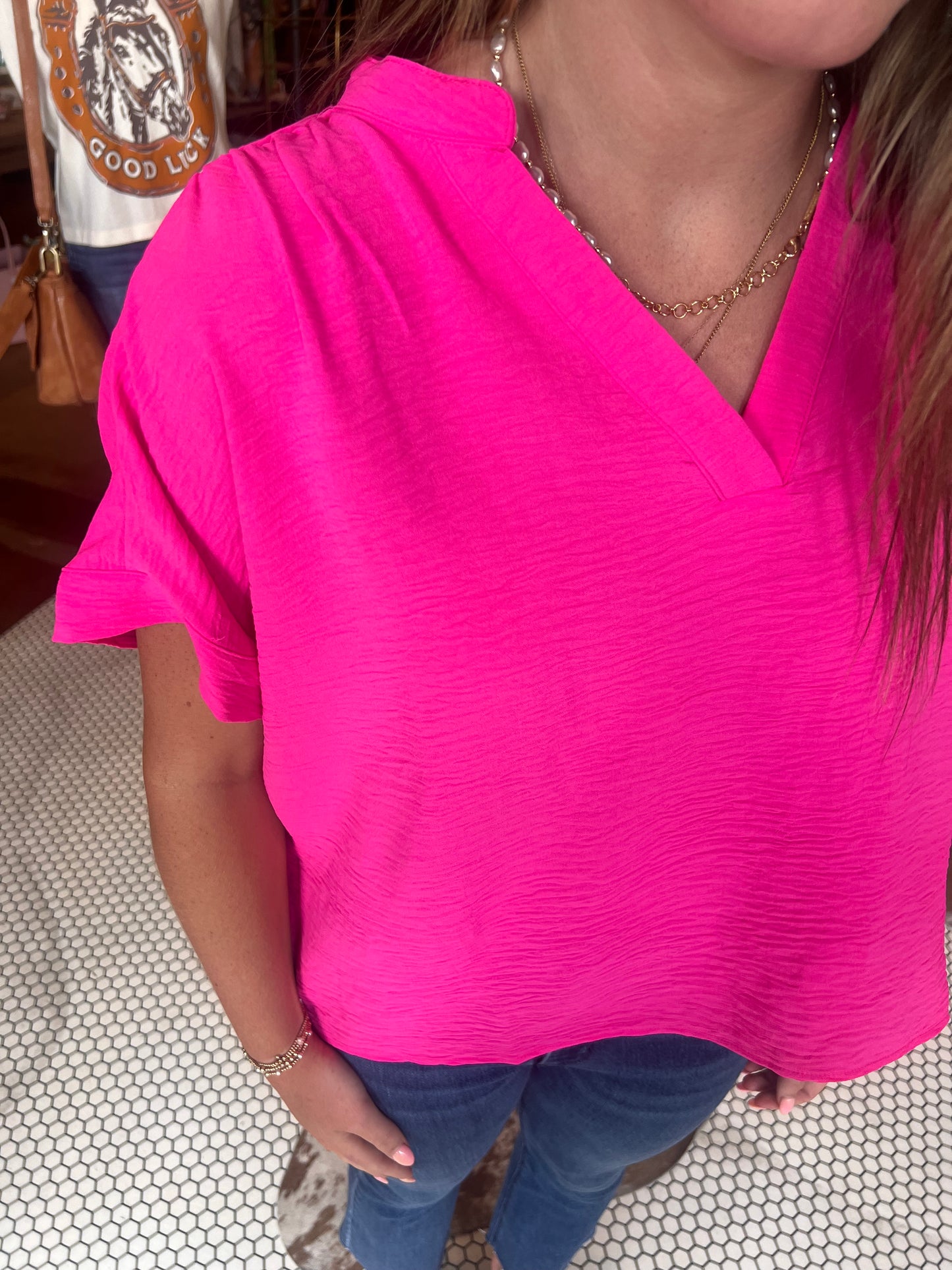Pretty in Pink V Neck