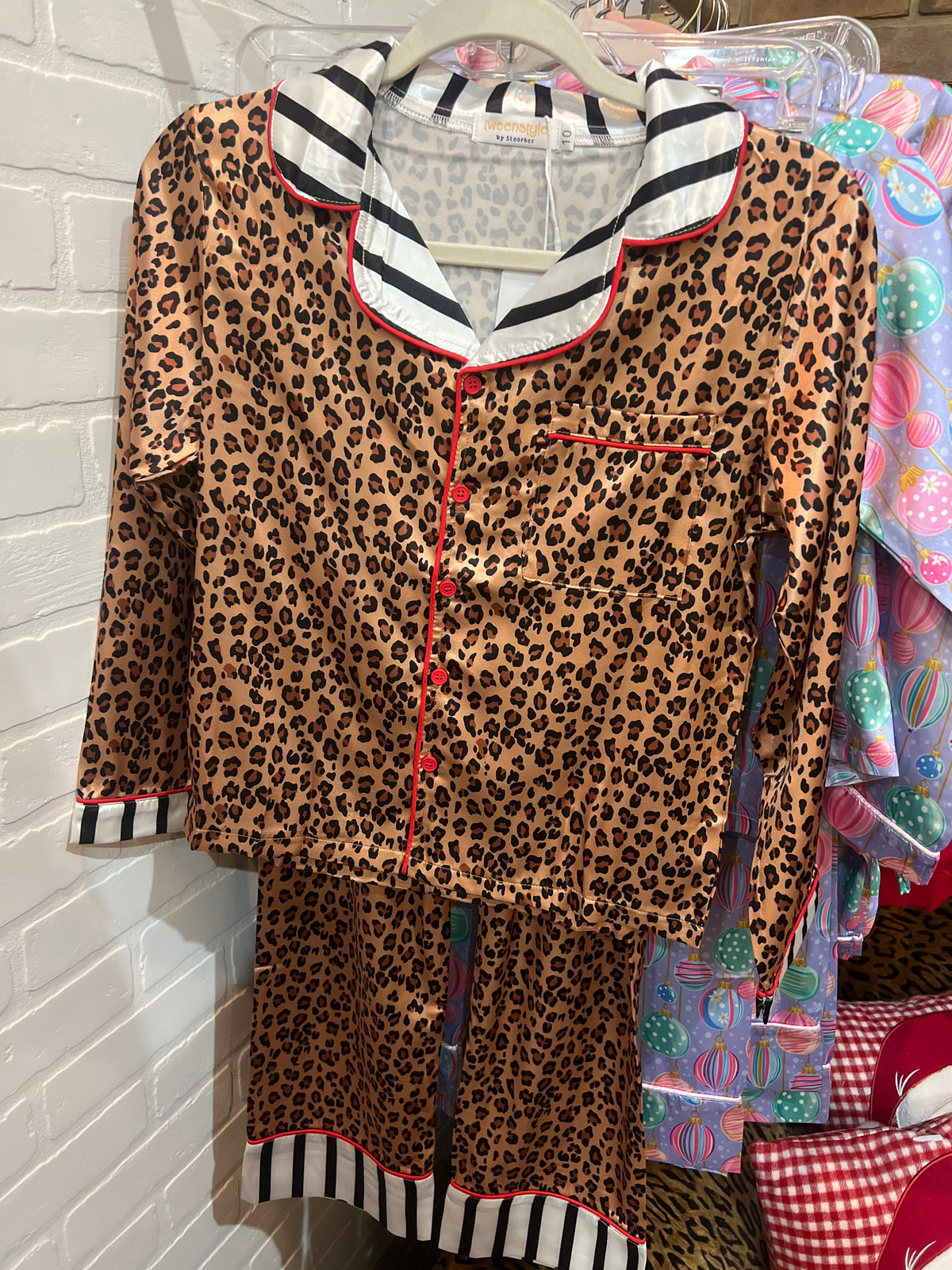 Tween Leopard Satin Lounge Set