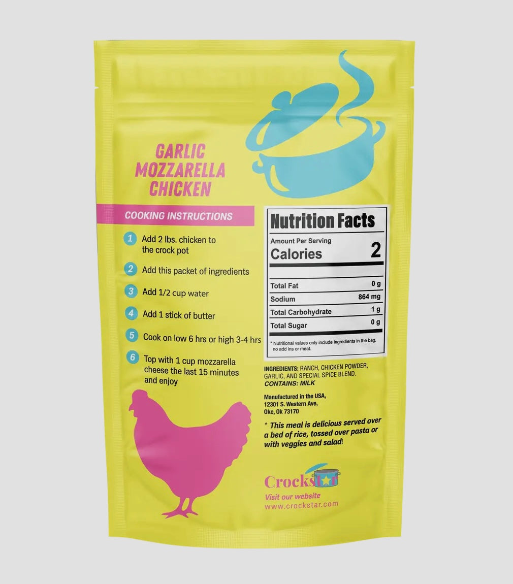 Crockstar Garlic Mozarella Chicken