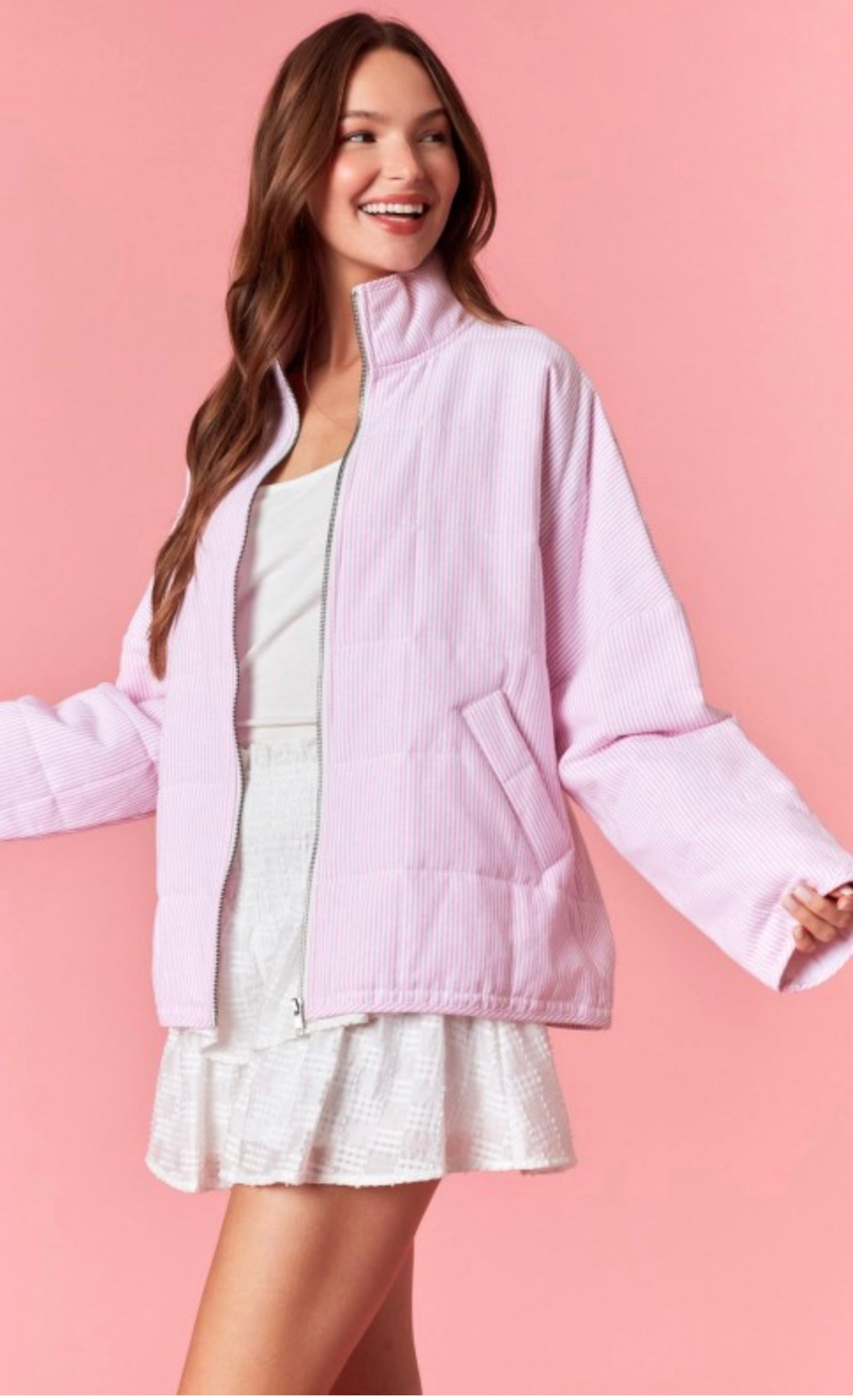 Candy-Striped Quilted Jacket