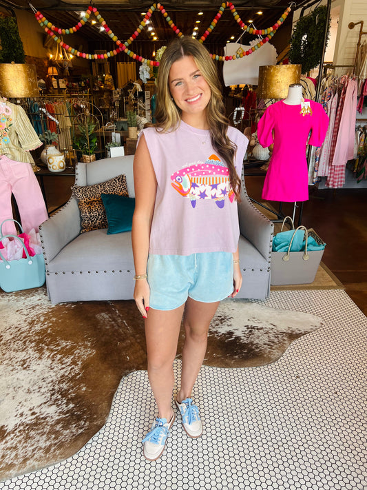 Acid Washed Knit Shorts