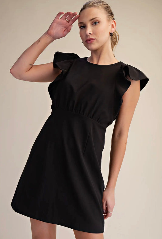 Ruffle Sleeve Mini Dress