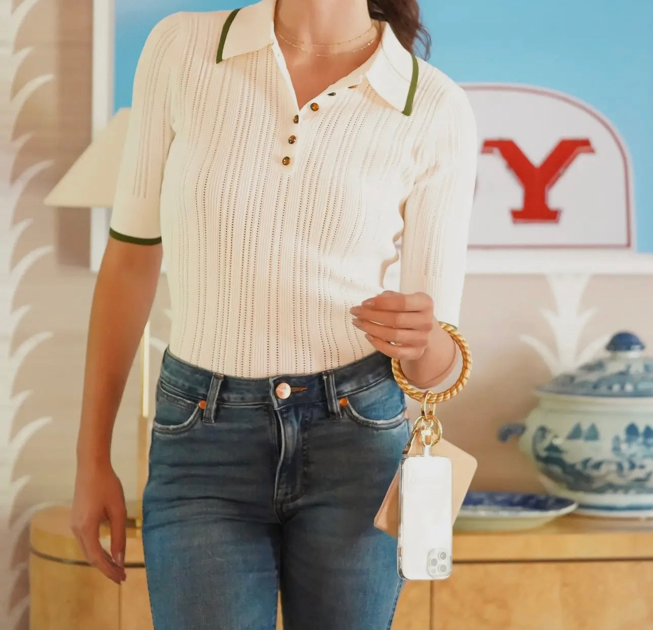 Big O® Key Ring -Gold Braided