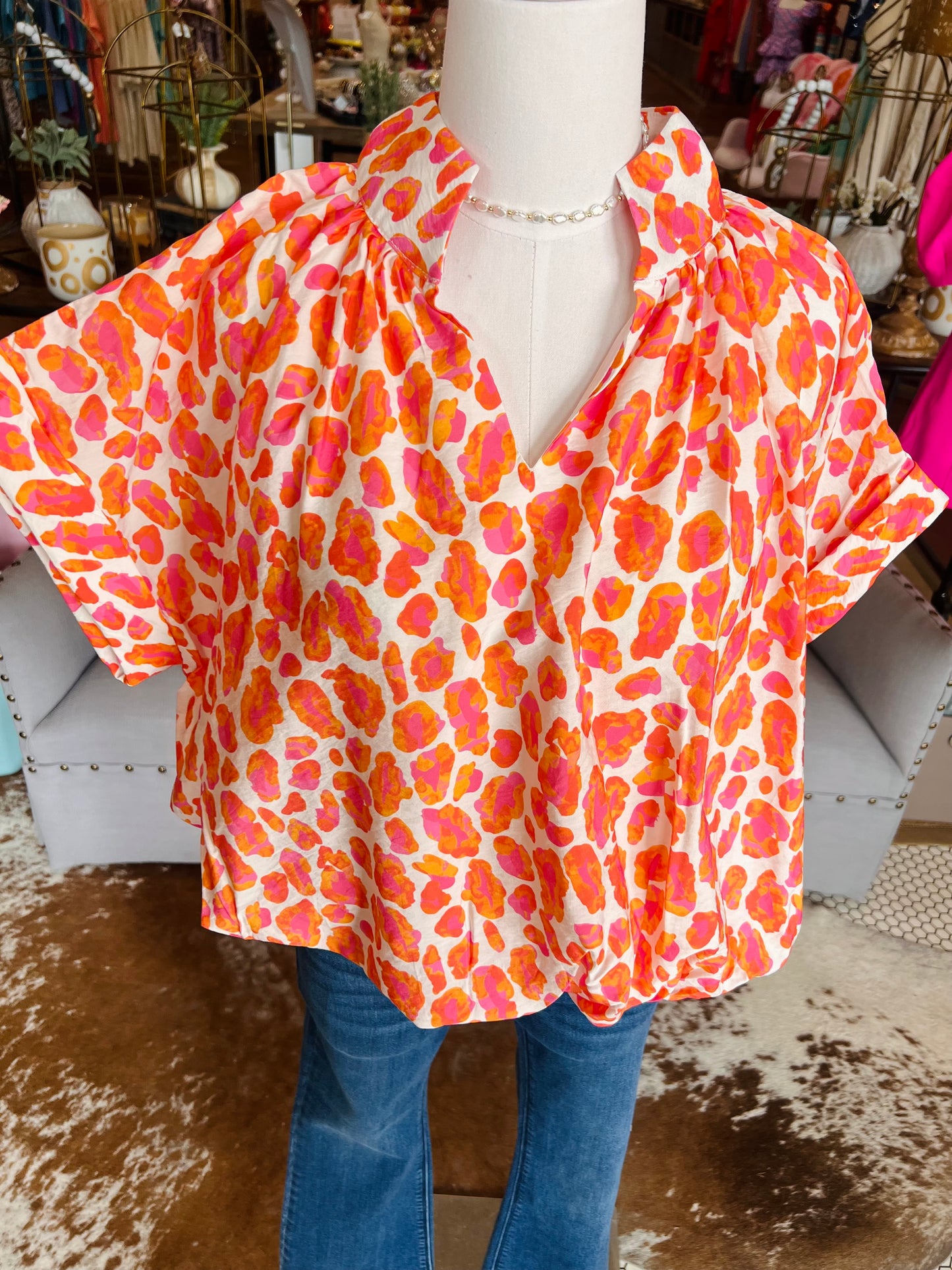 Citrus Leopard Top