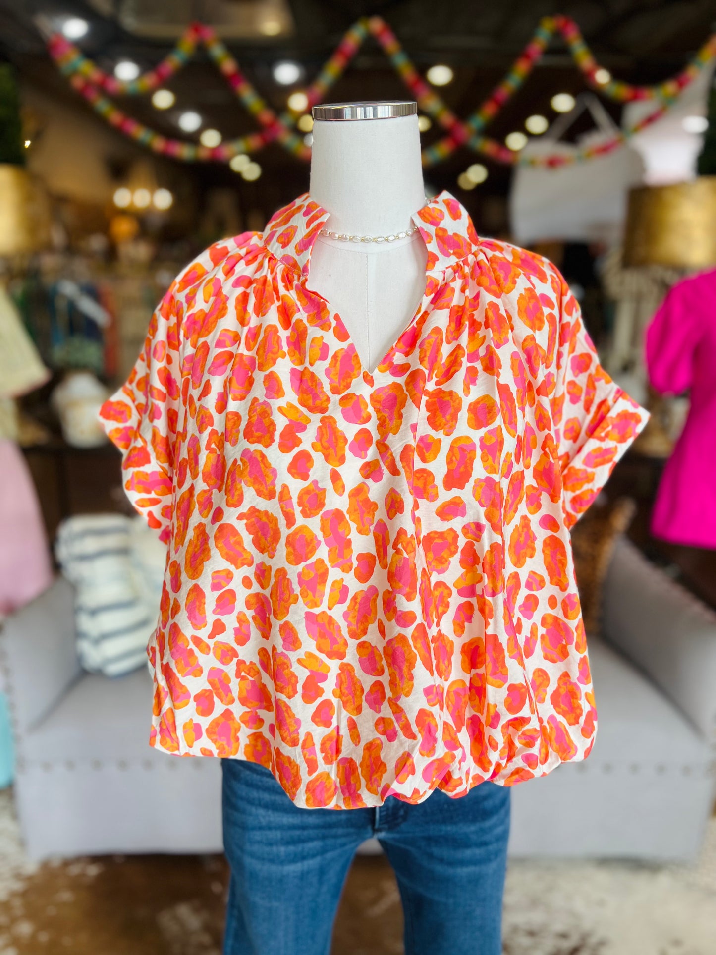 Citrus Leopard Top
