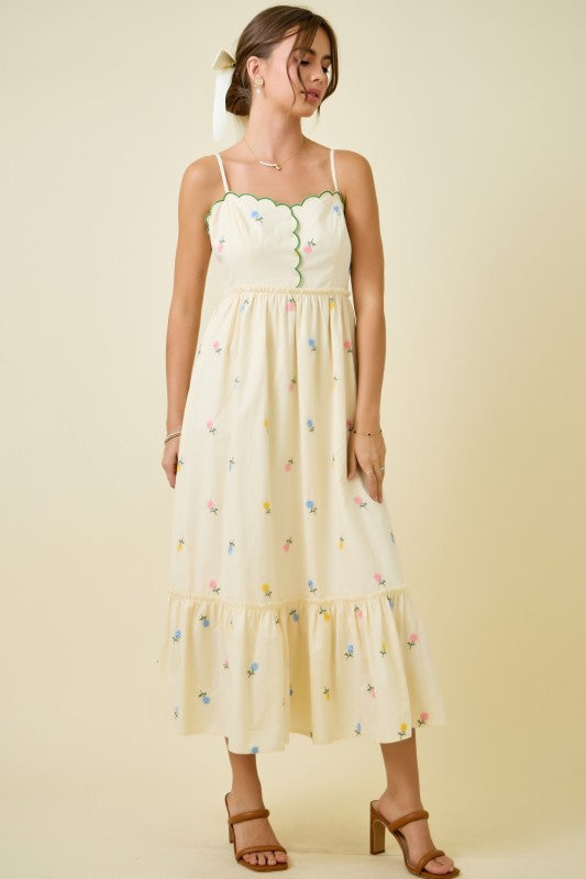Sweet Scalloped Midi Dress