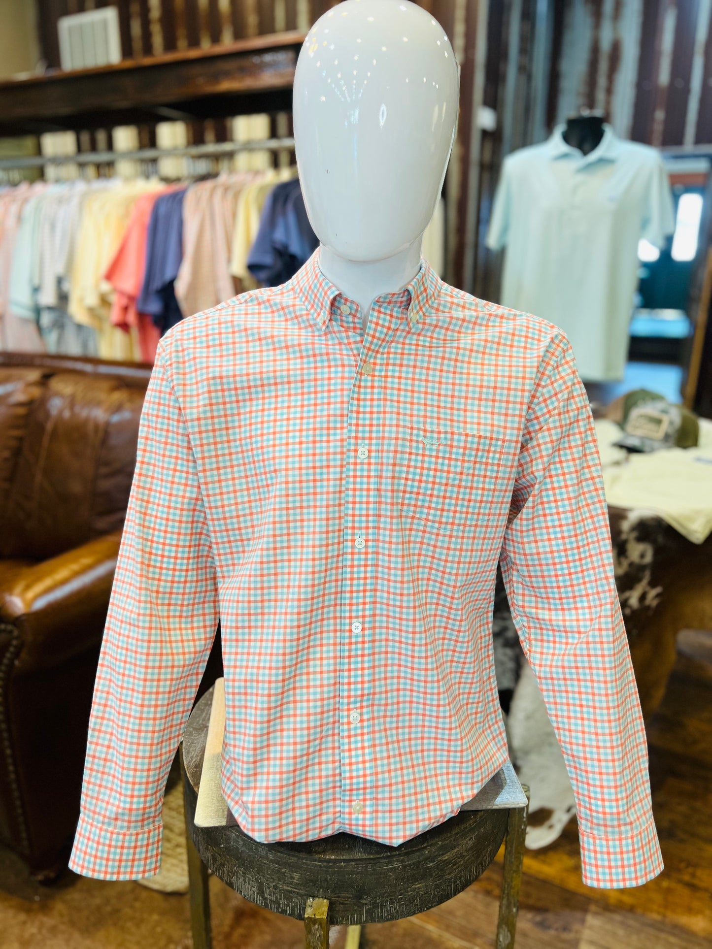 Gingham Long Sleeve Sport Shirt