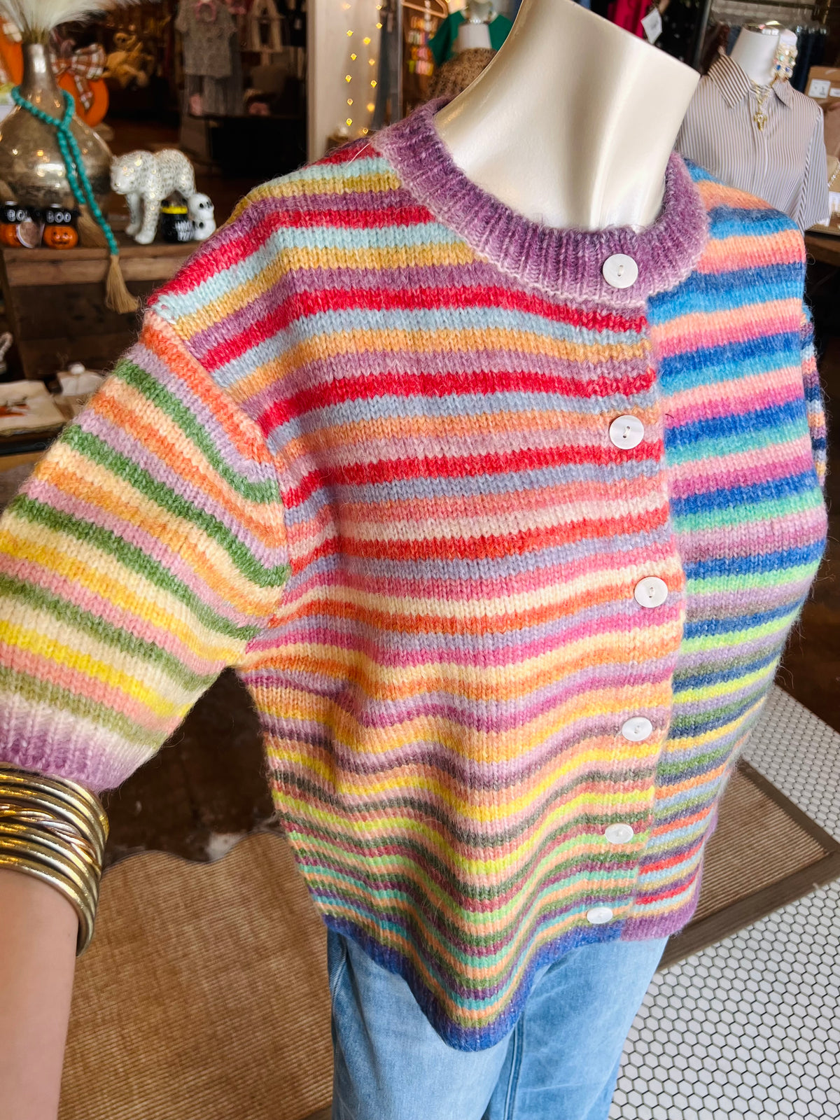 Rainbow Striped Cardi