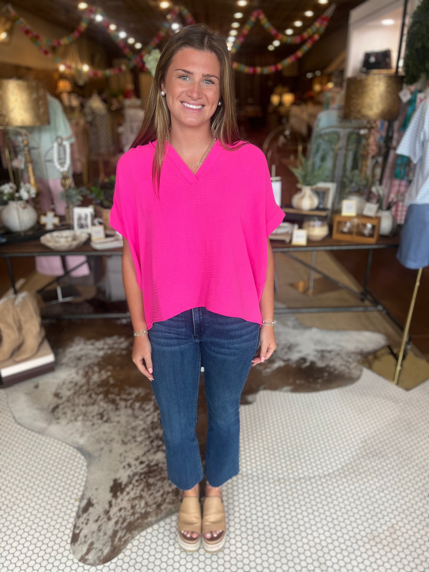 Pretty in Pink V Neck