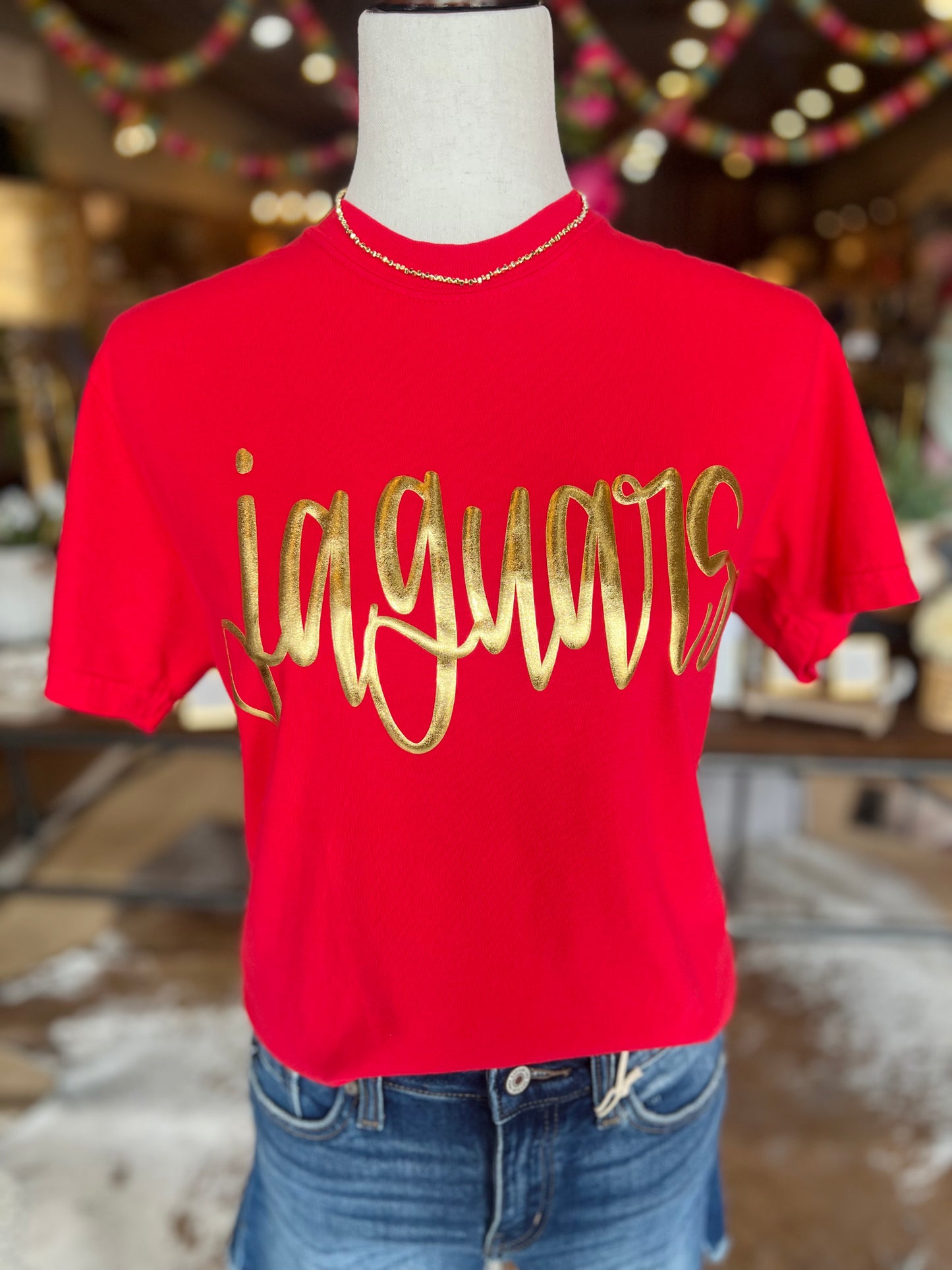 Metallic Gold Jaguars Tee
