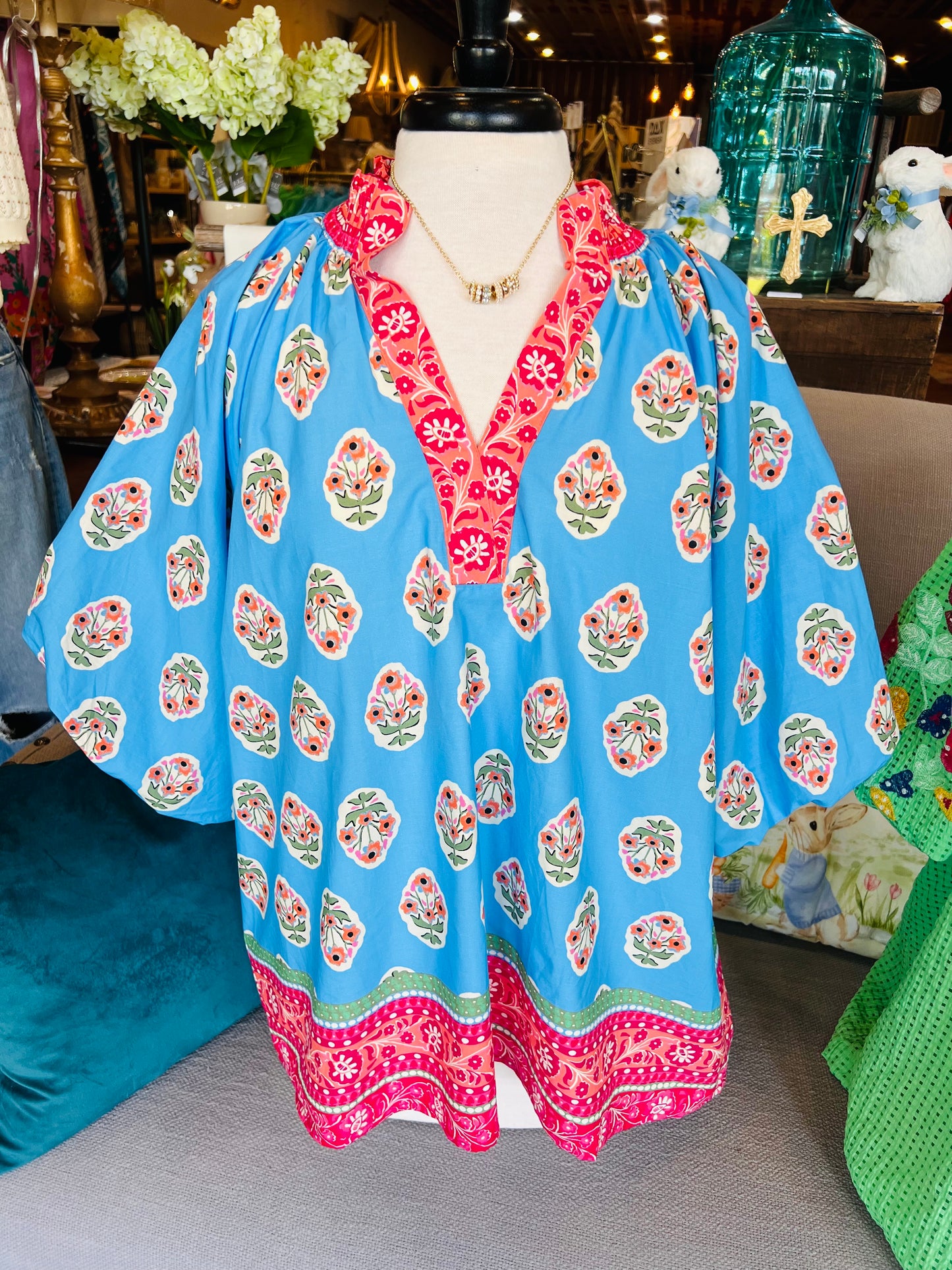 Boho Border Plus Size Top