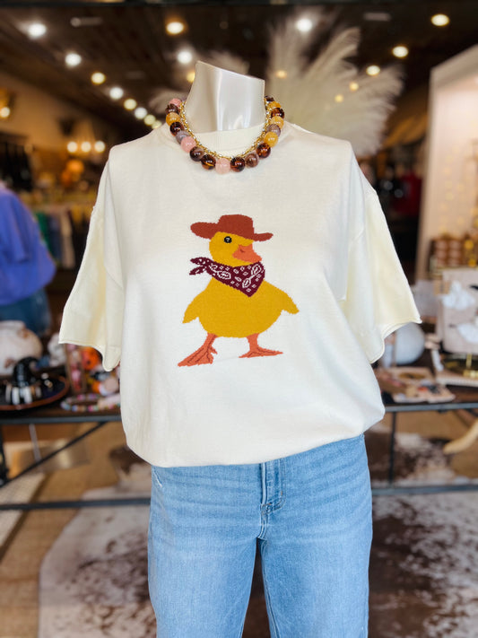 Cowboy Duck Short Sleeve Sweater