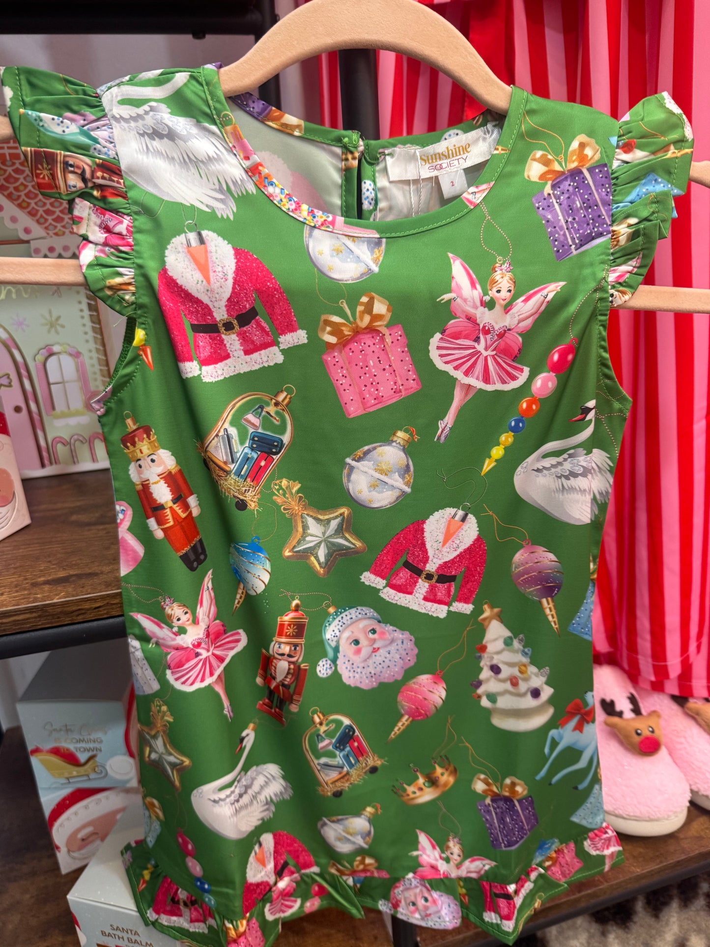 Festive Baubles Satin Gown