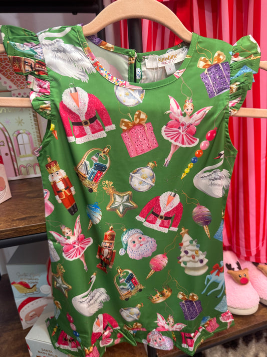 Festive Baubles Satin Gown