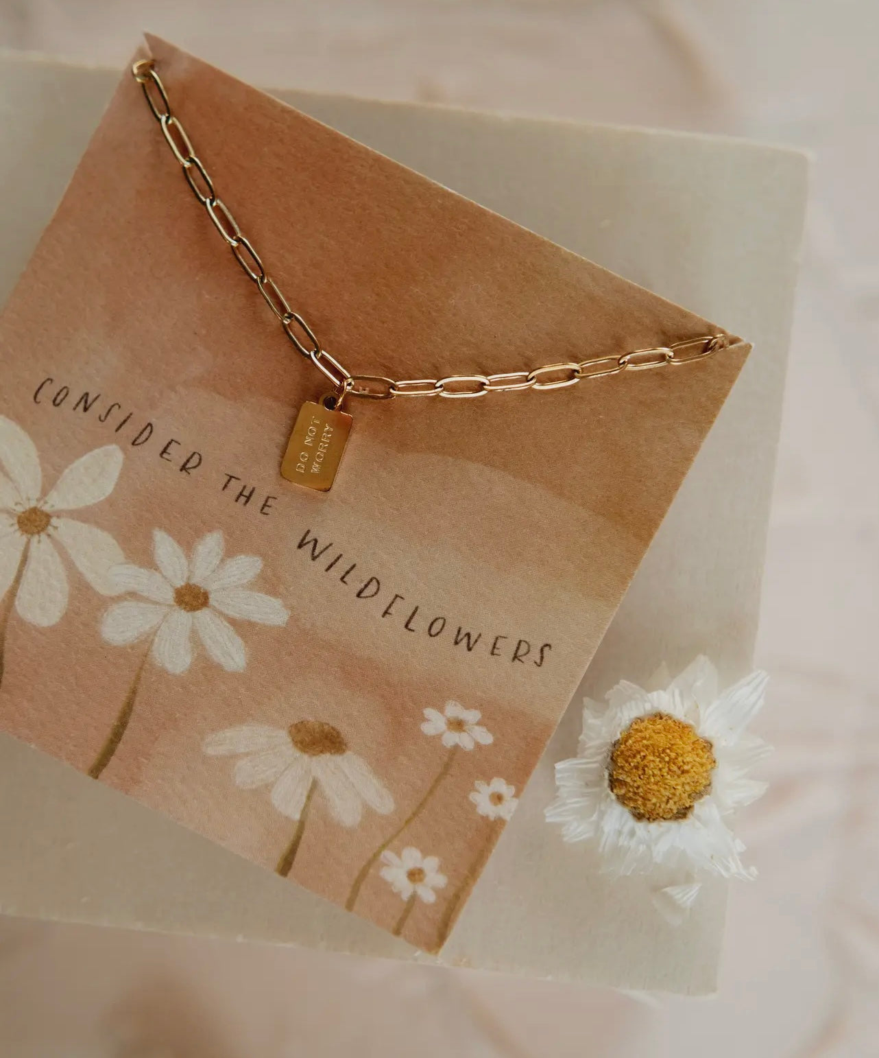 Do Not Worry Mini Tag Necklace