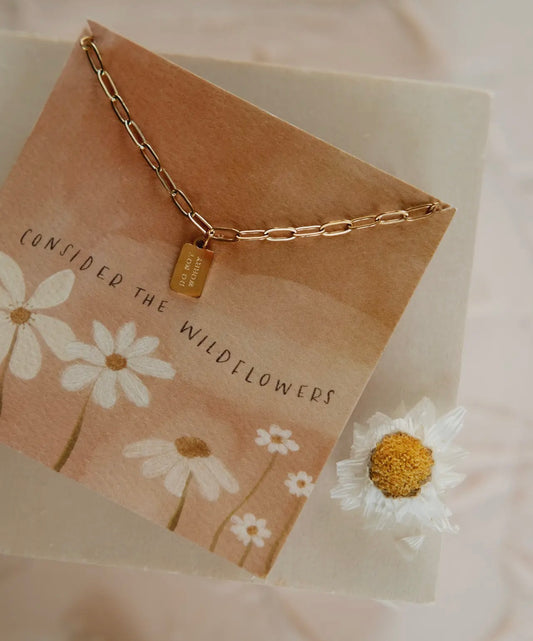 Do Not Worry Mini Tag Necklace