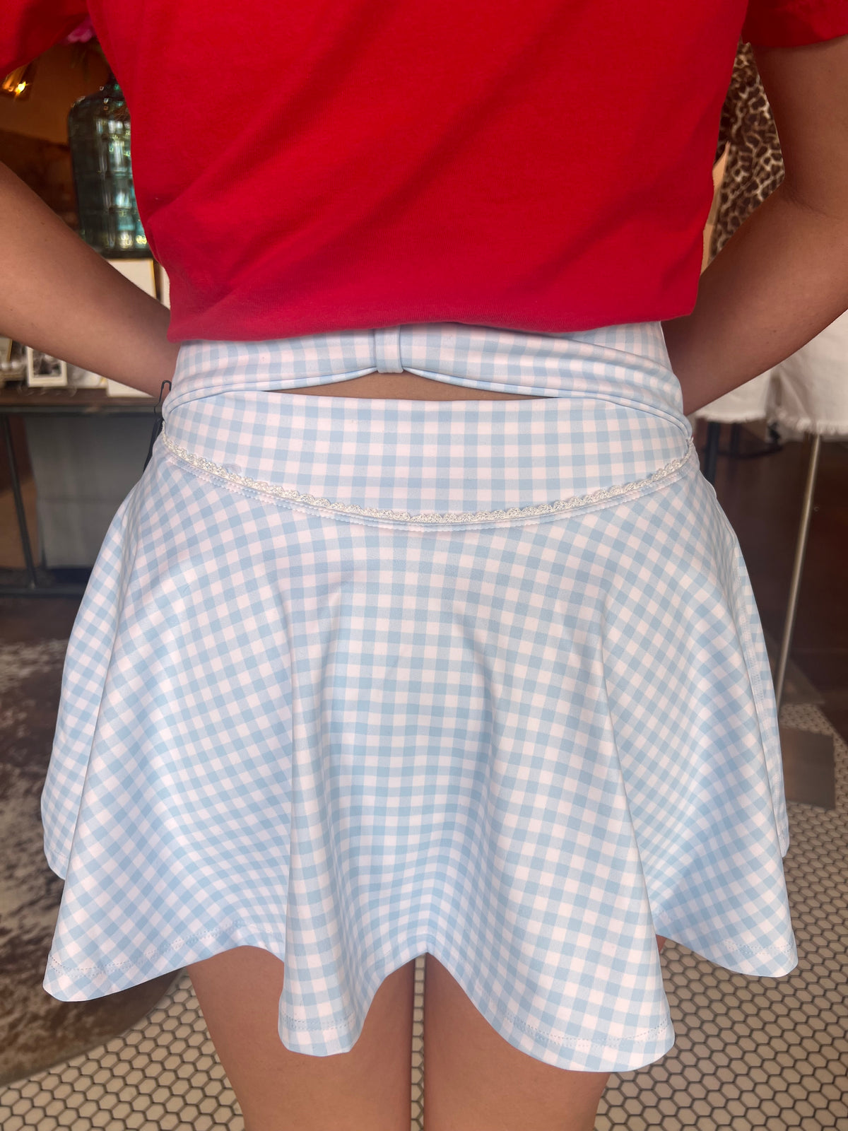 Gingham Active Skort