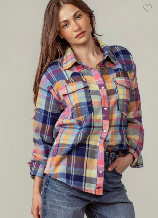 Multicolor Flannel Shacket