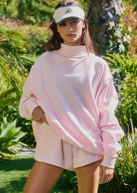 Baby Pink Reversible Mock Neck