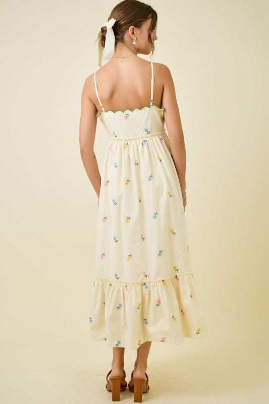 Sweet Scalloped Midi Dress