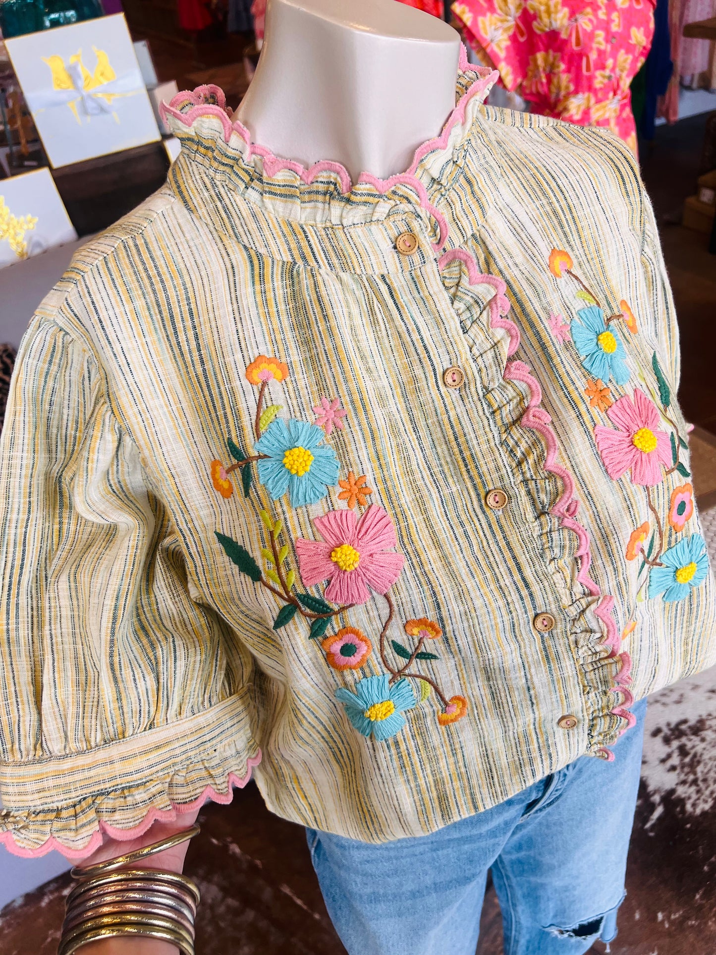 Ribbon Embroidered Blouse