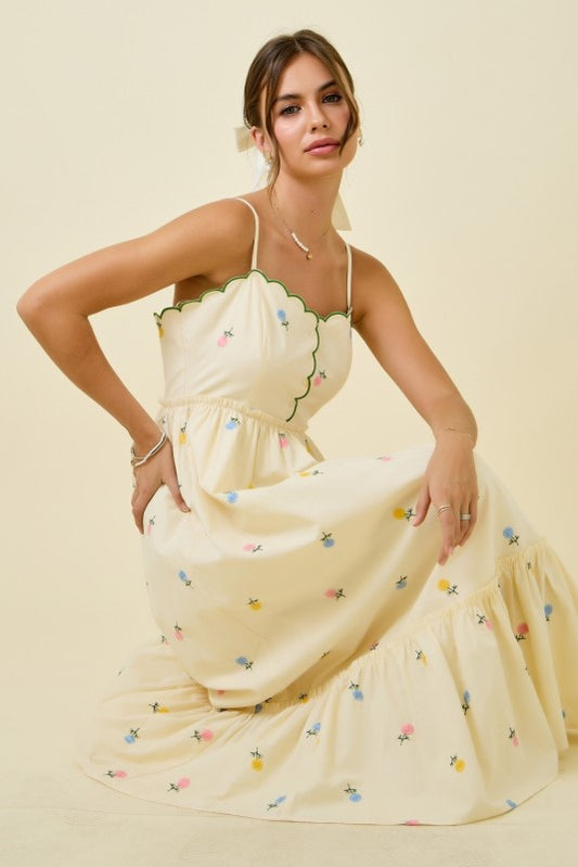 Sweet Scalloped Midi Dress