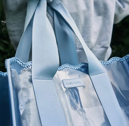 Carolina Blue Crochet Wave Jelly Tote