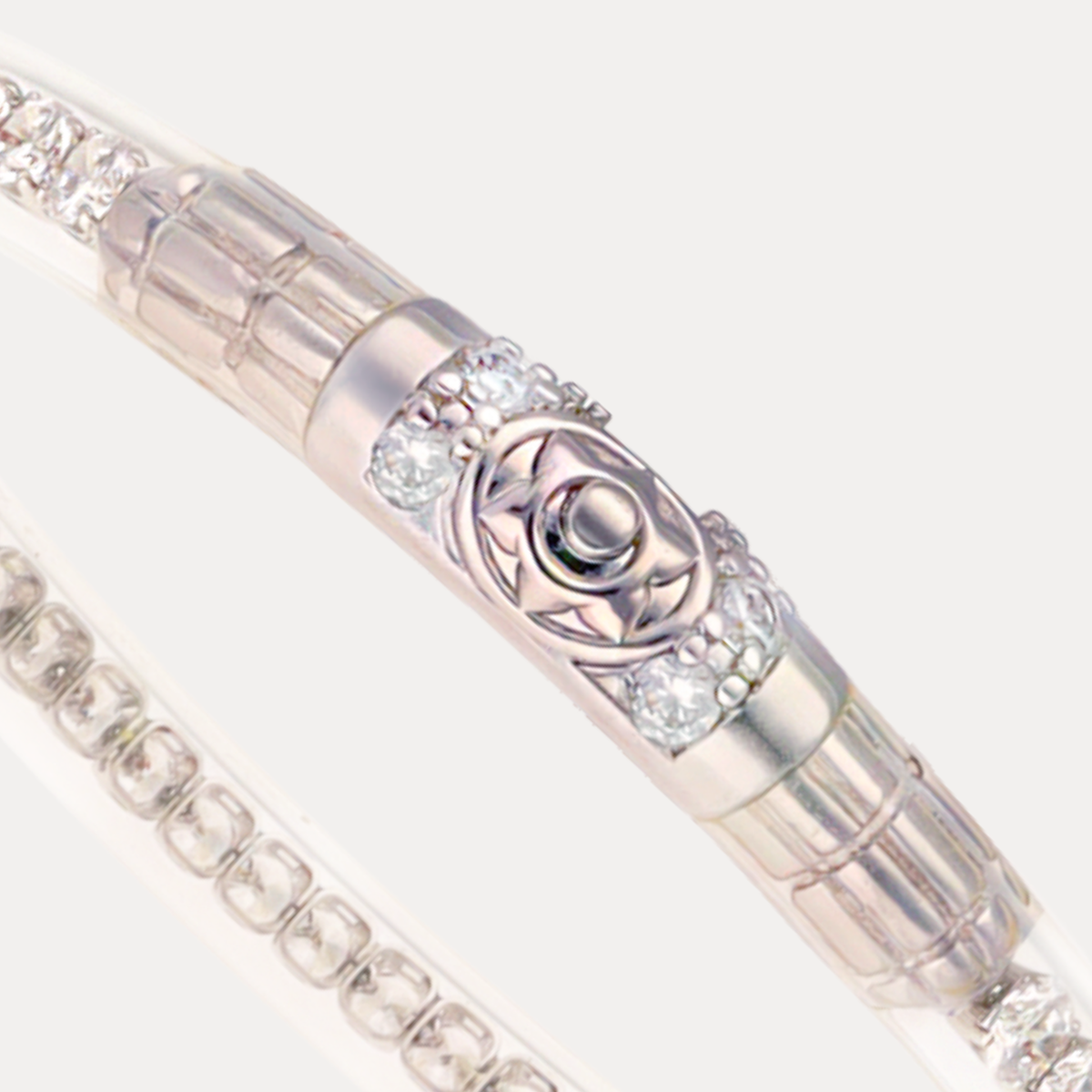Queen All Weather Bangle® (AWB®) -Silver Clear Crystal