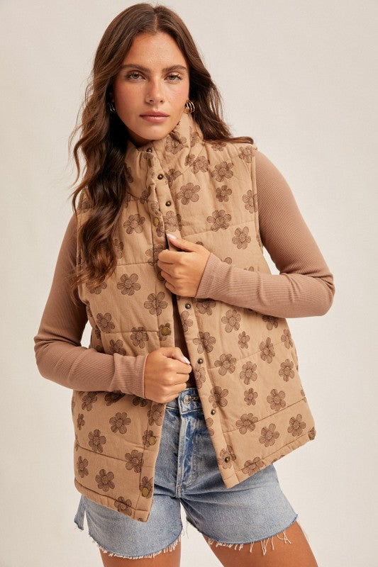 Floral Puffer Vest