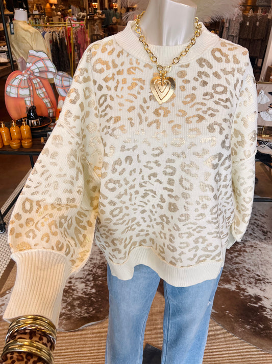 Leopard Foil Sweater