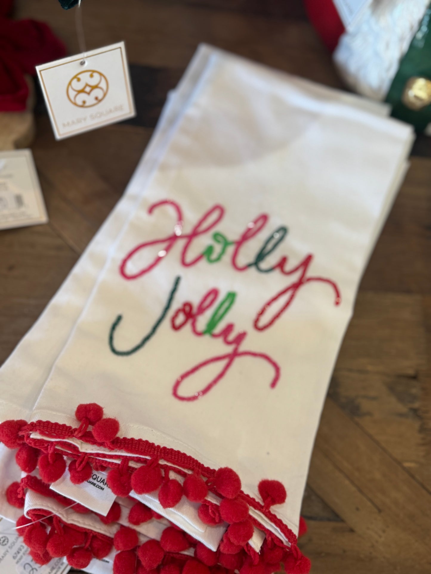 Mary Square Sequin Tea Towels