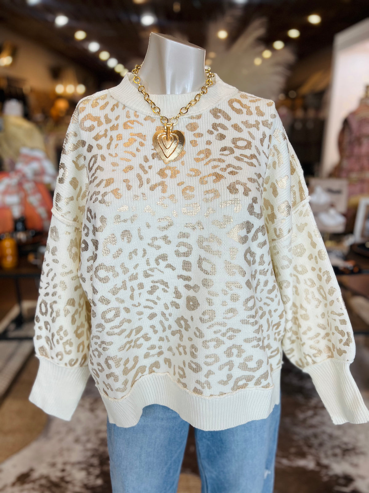 Leopard Foil Sweater