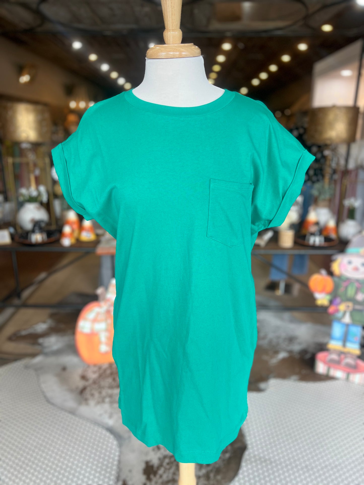 Cotton T Shirt Dress w/pockets