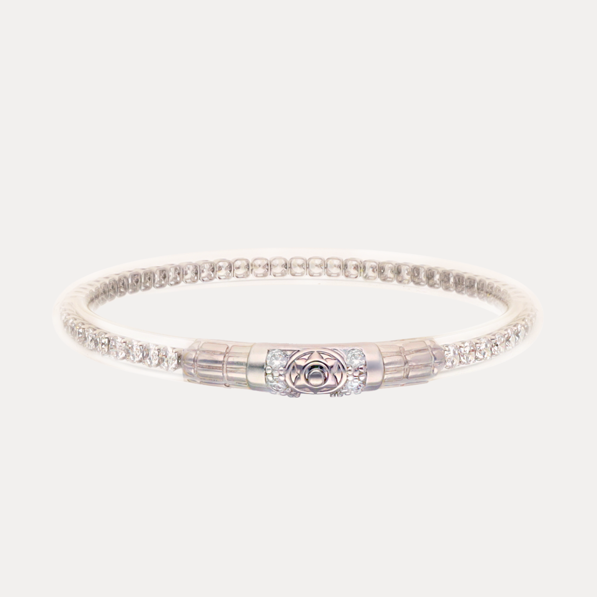 Queen All Weather Bangle® (AWB®) -Silver Clear Crystal