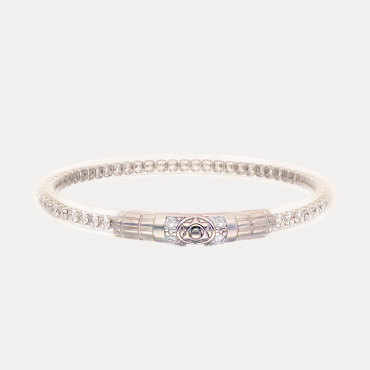 Queen All Weather Bangle® (AWB®) -Silver Clear Crystal