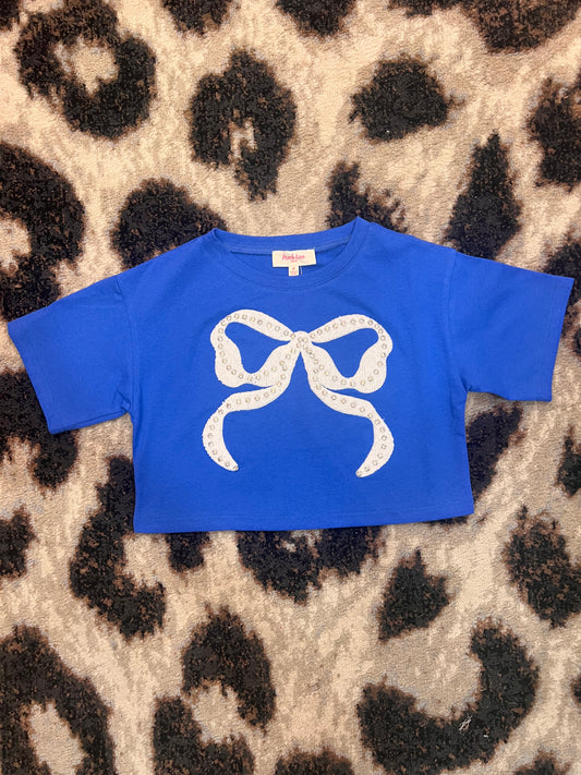 Rhinestone Bow Tween Top