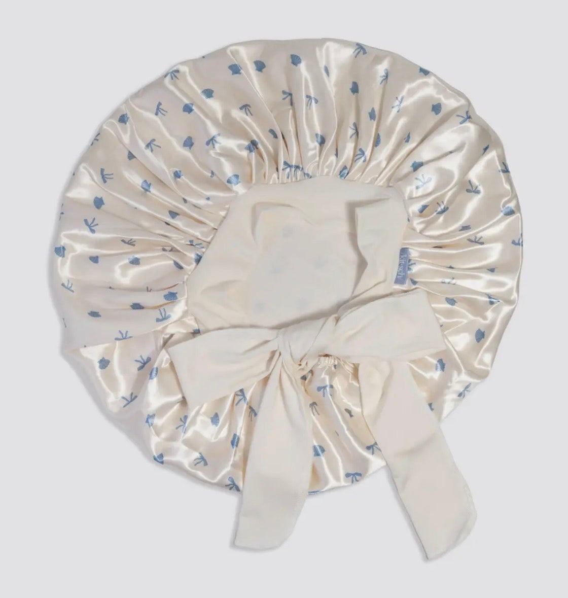 Coastal Blue & Cream Satin Bonnet