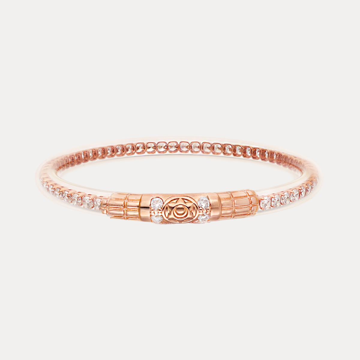 Queen All Weather Bangle® (AWB®) - Rose Gold Clear Crystal